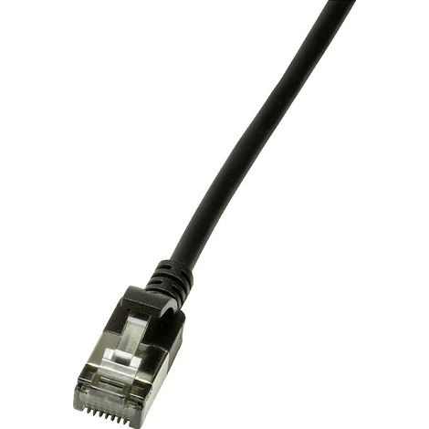 LogiLink CQ9023S RJ45 Patchkabel CAT 6a U/FTP 0.50 m Schwarz extrem dünn, Flammwidrig, Flexibel, Fol (1/5)
