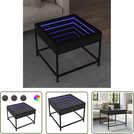 vidaXL Couchtisch mit Infinity-LED Schwarz 50x50x41 cm (1/5)