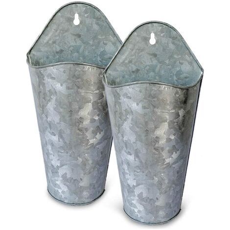 Accueil décoration murale petit seau en tôle seau créatif pot de fleurs décoration murale Arrangement de fleurs seau en fer blanc petit seau en fer vase, lot de 2. (1/5)
