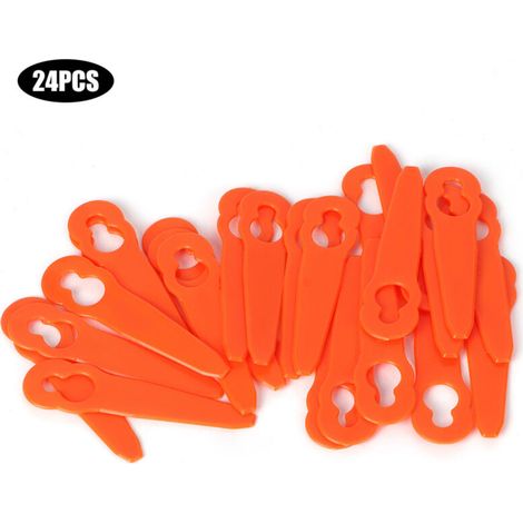 24 Pièces de Lames de Coupe pour Tondeuse à Gazon Orange Accessoires de Remplacement--Crezuo