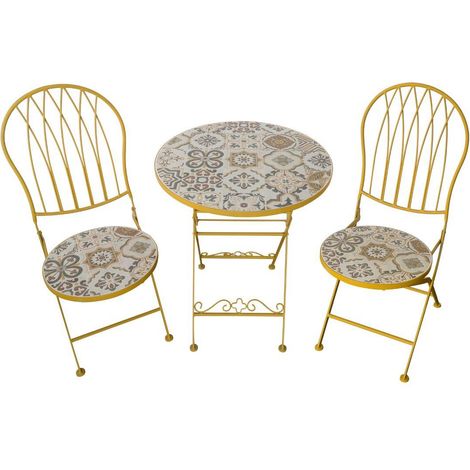 SET CAPRI Piegh. Diam. 60 cm Maioliche Ocra art. M0749-20D (1/2)