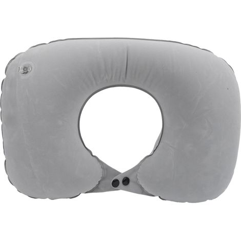 Coussin gonflable ergonomique en U pour soutien cervical, appui-tête doux et confortable, protection nuque, usage voiture bureau avion, gris (1/5)