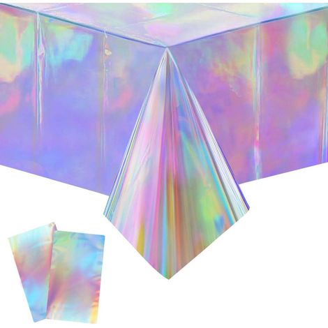 Glitzer Tischdecke 2 Stück 137x274cm Wasserdicht für Geburtstage & Partys