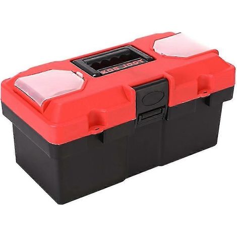 Boîte à outils portable 14 pouces avec coffret à outils amovible et robuste, fermeture métallique, résistance jusqu'à 33 kg, plastique PP (1/5)