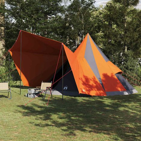 vidaXL Tente Tipi avec toit Gris et orange 510 x 690 x 330 cm taffetas (1/5)