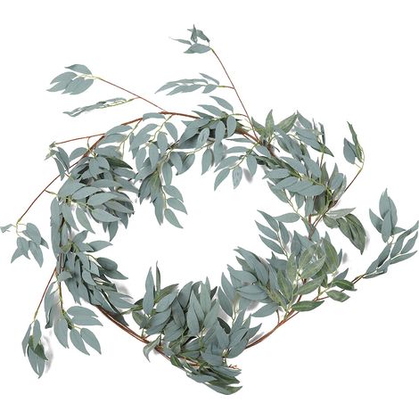 Lierre Artificiel Persistant - Décoration Murale Intérieure Et Extérieure - Faux Feuillage Vert Gris Blanc - Lot De 1 (1/5)