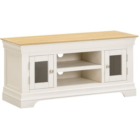 Bordeaux Small TV Stand - L43 x W120 x H57 cm - Ivory/Oak