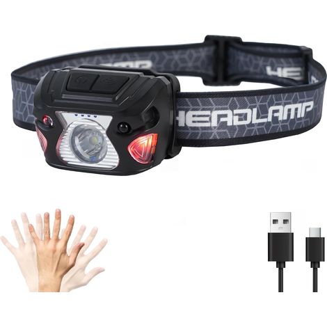 Frontend, wiederaufladbarer USB-C, 6 Modi, plus 1000 Lumen, IPX5, 12 Autonomien. Ideal für Camping, Unterhaltung, Sport, Cours, Pied-à-Terre, Randonnée und Pêche. (1/5)