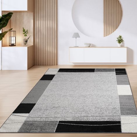 Paco Home Teppich Wohnzimmer Kurzflor Marokkanische Kreis Und Bordüren Muster Modern 120x170 cm, Grau 3