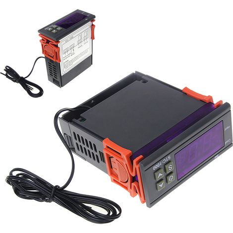 Digitaler programmierbarer Thermostat mit LCD-Anzeige, Mikrocomputer-Temperaturregler 110-220VAC, präziser Steuerschalter für Heizung/Kühlung. (1/5)