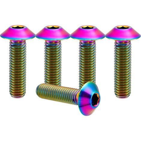Boulon M5x0.8x10mm Titane Tête en dôme Boulon à tête hexagonale interne Boulons en titane Boulon à tête hexagonale pour vélo Moto 5 pièces (1/5)