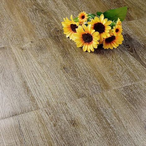 PVC Adhesive Floor Tile Brown Wood Floor Covering Vinyl Lino Floors Adhesive Bathroom Living Room Brown Rustic Washable 30 x 30 cm 5 Tiles PVC Adhesive Floor Wood Kitchen Tiles Indoor (1/5)