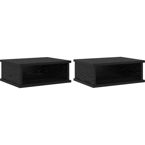 Maison Exclusive - Comodino 2 pcs Rovere Nero 40 x 31 x 15 cm Legno multistrato