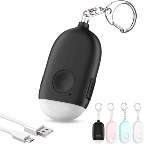 Alarme personn sûre pour femme, alarme rechargeable 130 dB approuvée par la police avec lampe de poc (1/5)