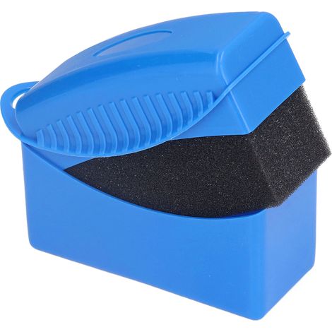 Éponge applicatrice de produit pour le contour des pneus, pour le polissage, le lustrage et le nettoyage des jantes de voiture (bleue)