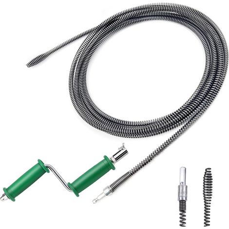 Furet Deboucheur Canalisation, 10mm x 5m Deboucheur WC avec Manivelle Deboucheur Evier Furet Plomberie pour toilettes, égouts (1/5)