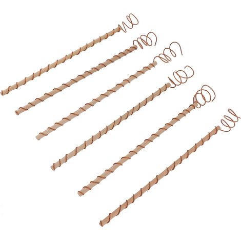 Lot de 6 tuteurs électroculture en cuivre et bois de poirier avec spirale antenne pour soutien stable plantes jardin légumes fruits (1/5)