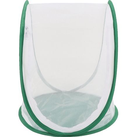 Large green mesh insect cage, foldable butterfly habitat with handle for observation and feeding (1/5)
