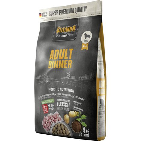 Belcando Dinner Hundetrockenfutter Adult 4 kg Geflügel & Rind Trockenfutter Hunde