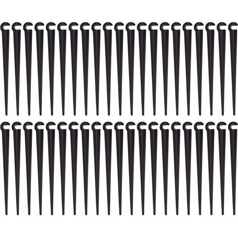 Piquets de Support de Tuyau d'irrigation Support Piquet de Tube Irrigation Goutte à Goutte Plastique Outil de Jardinage,Paquet de 100-LIAIKI (1/4)
