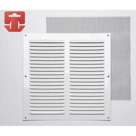 REJILLA CON MOSQUITERA. ALUMINIO 0.6 BLANCO LACADO 250x250mm (G)