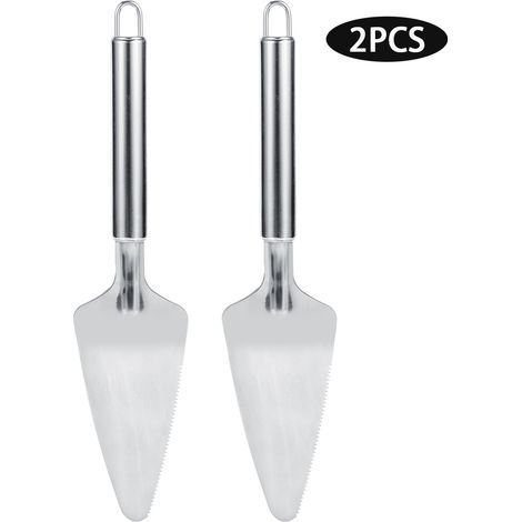 Multifunctional triangular stainless steel pizza cutter, spatula, 2-piece kitchen accessories (1/5)