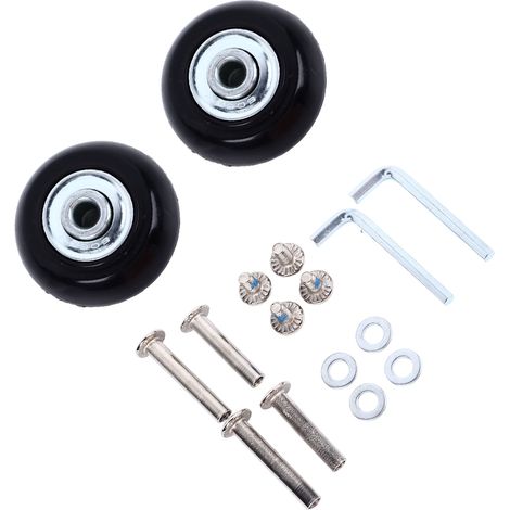 Roues de bagages, roues de trolley, roulettes de valise, roulettes universelles en caoutchouc, réparation de roulements de valise, remplacement de roues de bagages (40 mm x 18 mm, 2 pièces) (1/5)