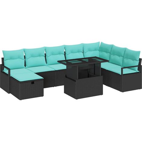 Maison Exclusive - Set Divano da Giardino 9 pz polyrattan (1/5)