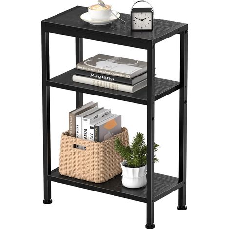 Narrow Side Table, Small Table with Shelves and Storage Cabinets Organizers for Sofa Spaces Living Room, Bedroom, Kitchen, Balcony, Office (1/5)