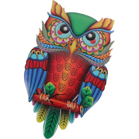 Décoration Murale Motif Texturé en Métal Coloré Hibou Sculpture Artistique pour Décoration Intérieure de Chambre ou Salon (1/5)