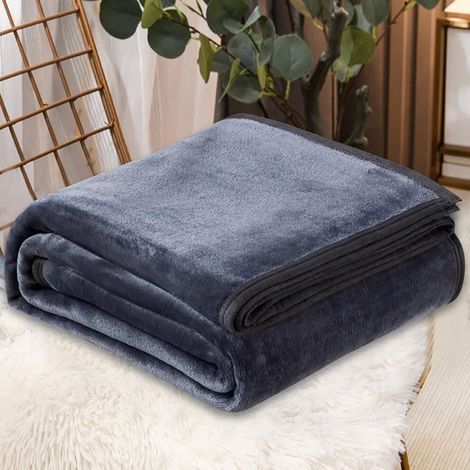 Couverture en laine ultra douce, 60 x 80 pouces, couverture chaude en flanelle microfibre, idéale pour les lits, les canapés et la décoration hivernale de la maison. (1/2)