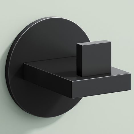 Mai & Mai Kleiderhaken 1 Stück Wandgarderobe Wandhaken aus Edelstahl Garderobenleiste Garderobenhaken 6cm Matt schwarz Stalo-08