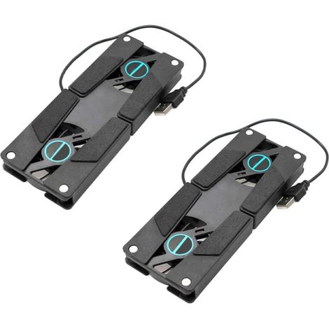 2pièces Support Refroidisseur Portable avec Double Ventilateur Antidérapant USB pour Ordinateur Portable (1/5)