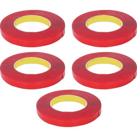 5 rouleaux de ruban acrylique Double face, 0.1mm d'épaisseur, 15mm de large, 10m de Long, montage robuste amovible (1/5)
