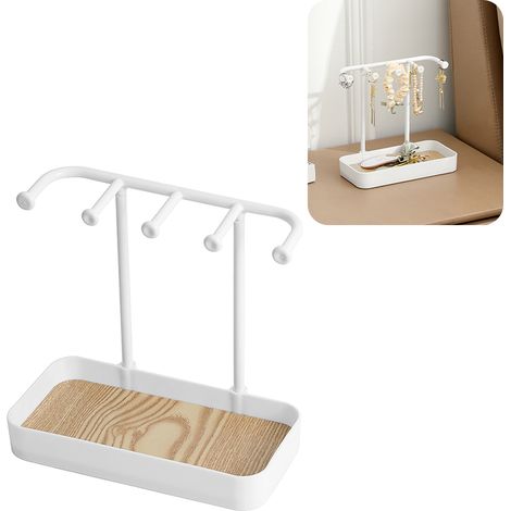 Multifunktionaler PP-Schreibtisch-Schmuckorganizer, platzsparend, weiß (1/5)
