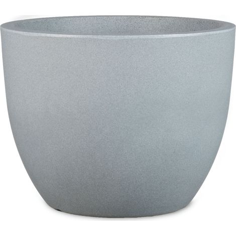 Scheurich Firenze 60, Pflanzgefäß/Blumentopf/Pflanzkübel, rund,  aus Kunststoff Farbe: Stony Grey, 59,5 cm Durchmesser, 45,8 cm hoch, 85,5 l Vol.