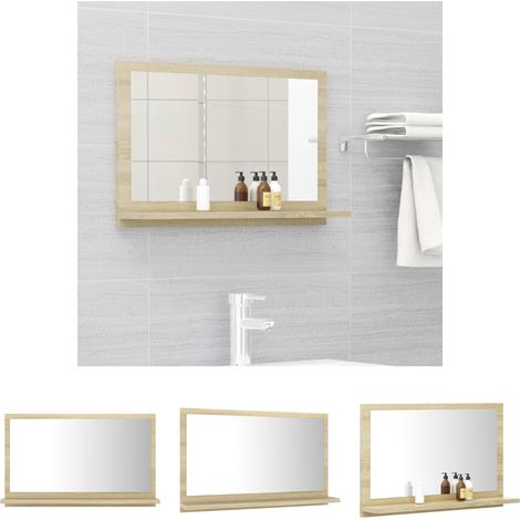 The Living Store -  Badspiegel Sonoma-Eiche 60x10,5x37 cm Holzwerkstoff