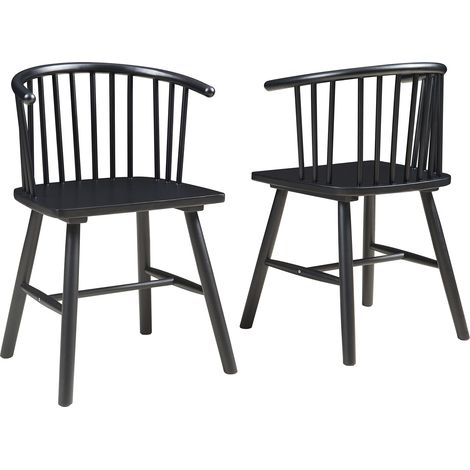 Esszimmerstuhl Stami 2er Set Holz Schwarz [en.casa]