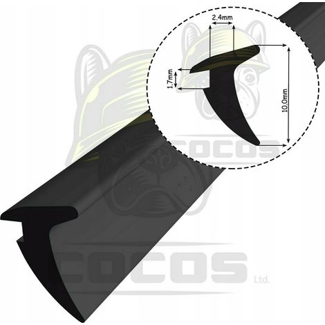 Guarnizione per finestre in PVC S-396 NERO 1m (1/5)