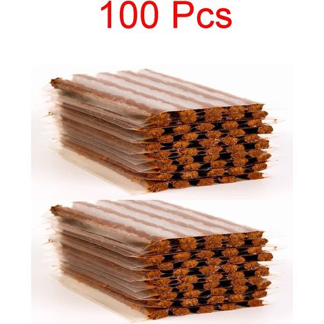 Kit de reparación de neumáticos (100 tapones), tapones para reparar pinchazos, compatible con automóviles, cuatrimotos, vehículos utilitarios deportivos, motocicletas y monociclos.