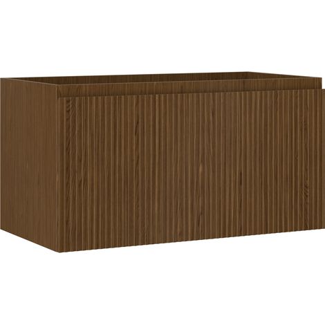 Mexen Rivel mobiletto da bagno sotto lavabo 90 cm, 1 cassetto, scanalato, noce - 91A20-09047-1-BF86 (1/5)