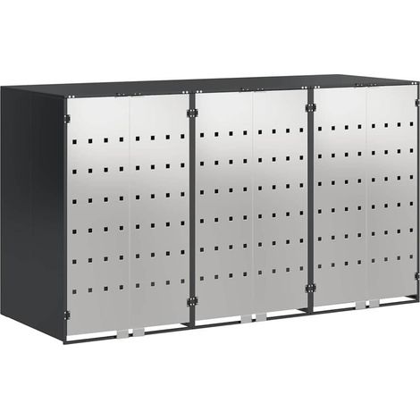 Wheelie Bin Storage for 3 Bins Anthracite 204 x 77.5 x 115.5 cm vidaXL