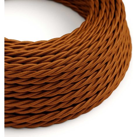Creative-Cables, Cavo elettrico rivestito in tessuto, Sezione 3x0,75 mm², 1 m, Whiskey TM22, Trecciato, Effetto seta
