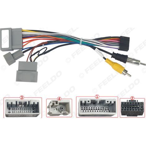Compatible avec le câble de mise à niveau du système audio Honda Civic/City 2014-2020, le câble d'alimentation de navigation grand écran Android et le câble arrière de l'unité principale. (1/5)