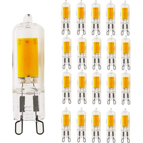 20 Pack G9 LED Bulbs 5W Warm White 3000K G9 Replaces 40W Halogen Bulbs Energy Saving Bulb 400lm 360° Beam Angle Dimmable [Energy Class A+] (1/5)