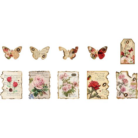 Autocollants Yi Niao en boîte : Série Années Brûlantes, Matériel de décoration pour journal vintage, 40 lettres roses (1/5)