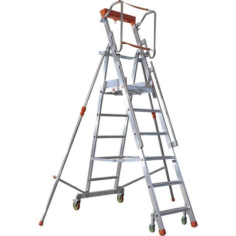 Fimm - Plateforme de magasinage en aluminium repliable charge 150 kg 10 marches haut. travail 4510 mm