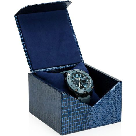 Caja de regalo vacía de color azul oscuro, caja con solapa de alta gama, embalaje para relojes.