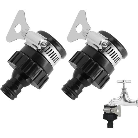 2 Pack Universal Tap Hose Connector Waterproof Hose Adapter Water Hose Connector RV Water Connector with Rubber Handle for Garden Kitchen Camping (1/5)