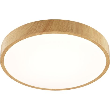Plafonnier LED BRILLIANT, Ø 38,5 cm, 24 W, 3000 K, 2300 lm, blanc chaud, IP20, aspect bois
